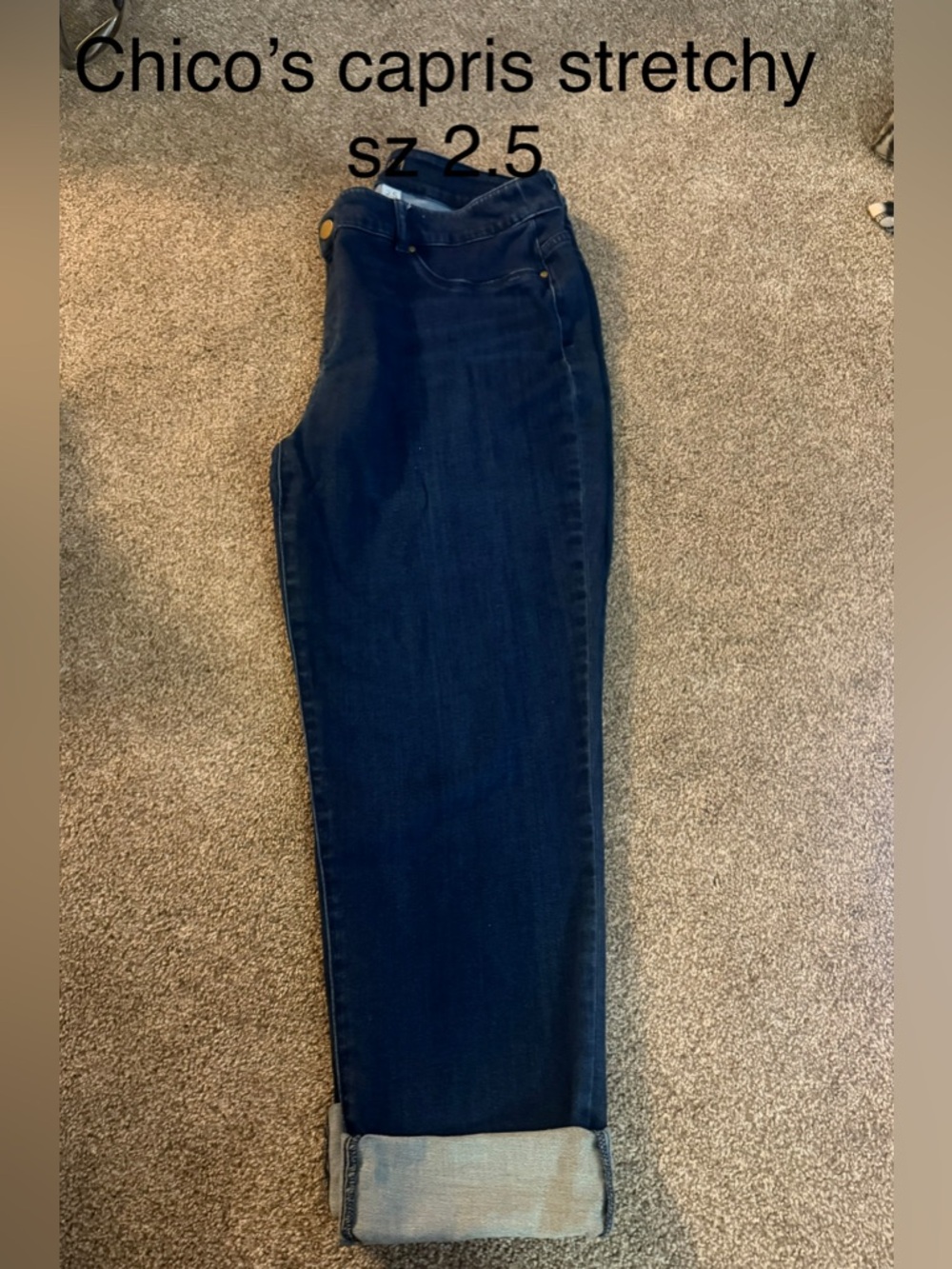 Chico's Dark Blue Stretch Skinny Capris